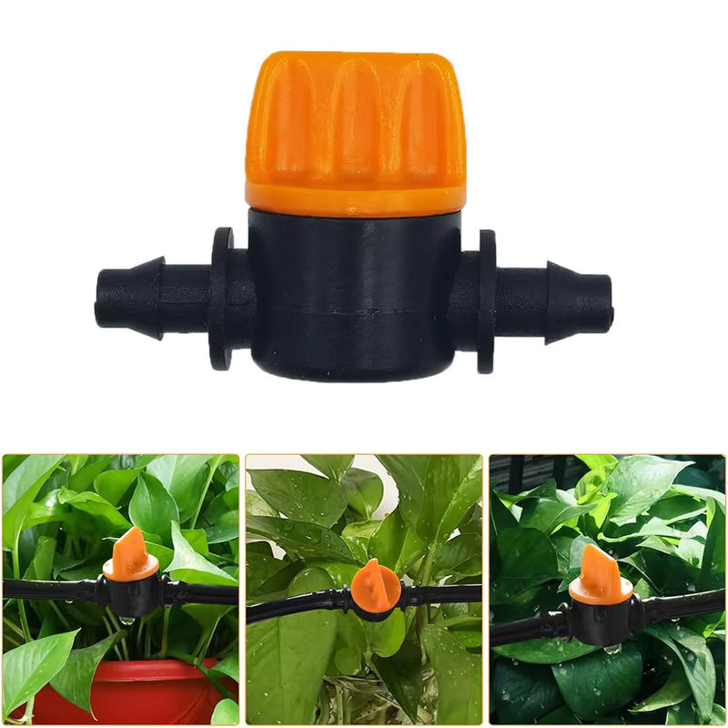 10 Stück Mini Ventil Absperrkupplung Anschlüsse 1/4 Zoll für 4/7mm Gartenschläuche und Bewässerungsrohre in Schwarz - Bild 4