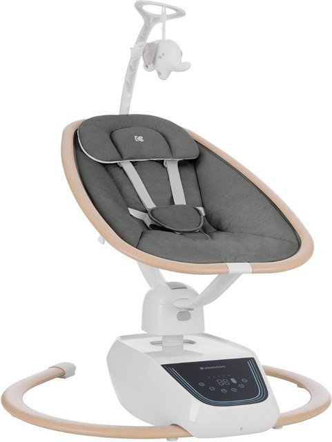 Kikkaboo Babywippe BeMoove elektrisch mit Moskitonetz, Fernbedienung, Melodien und Timer in Grau - Bild 1