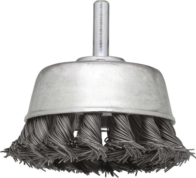 LUX-TOOLS Stahl-Topfbürste für Winkelschleifer in Silber, Durchmesser: 65 mm - Bild 1