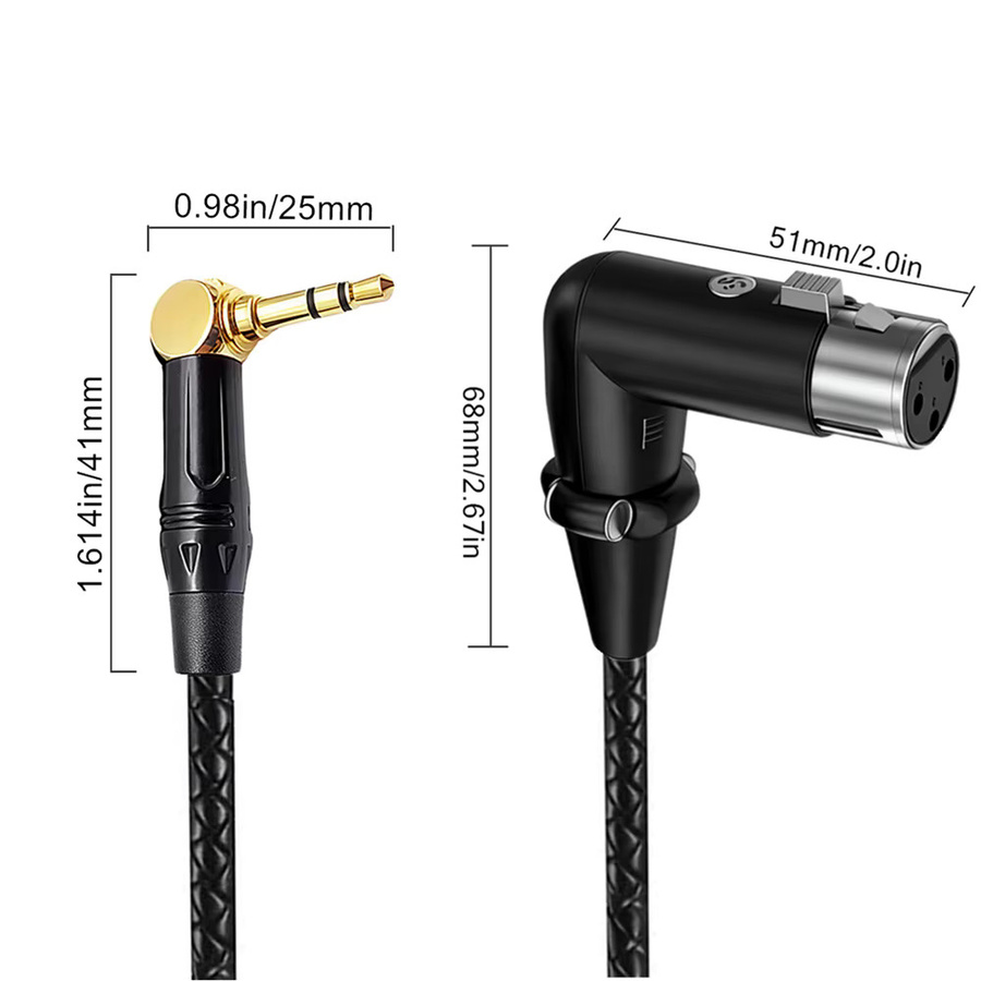 BSN Adapter 3,5 mm Klinkenstecker auf Dual-XLR-Buchse, unsymmetrisches Verbindungskabel in Schwarz - Bild 4
