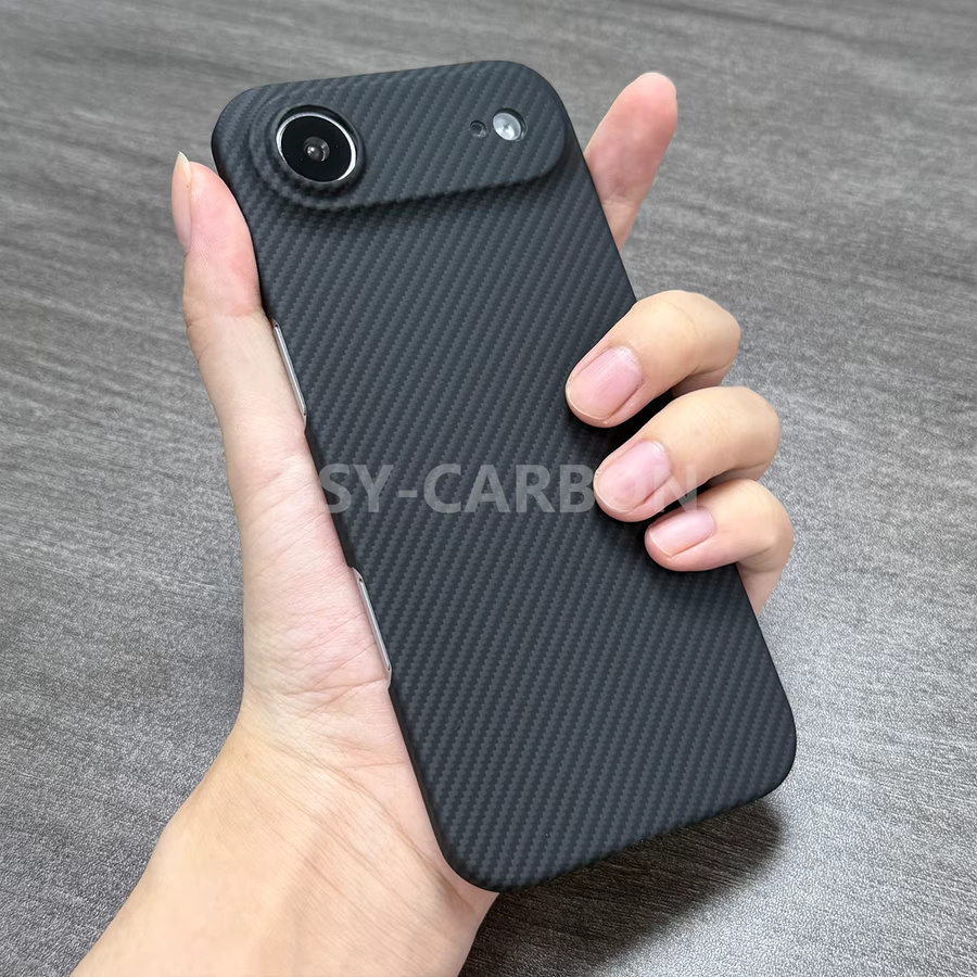 Echte Carbonfaser Schutzhülle für Apple iPhone 17 Air in Schwarz, ultradünne Aramid 600D 1500D Cover - Bild 2