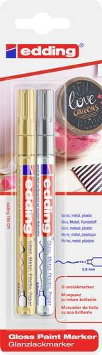 Edding 780 Permanent Lackmarker Gold und Silber mit 0,8 mm Spitze - Bild 1