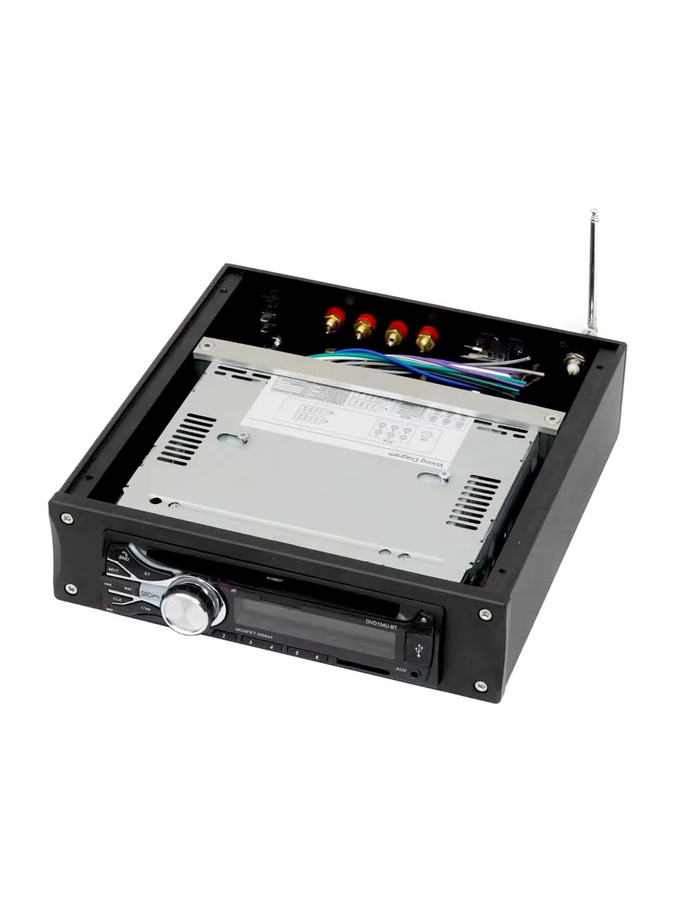 Kenwood Hifi DIY Aluminiumgehäuse in Schwarz als Ersatzgehäuse für Kfz-Leistungsverstärker und Heim-Verstärker, B/T/H: 23,0 x 23,0 x 6,2 cm - Bild 2