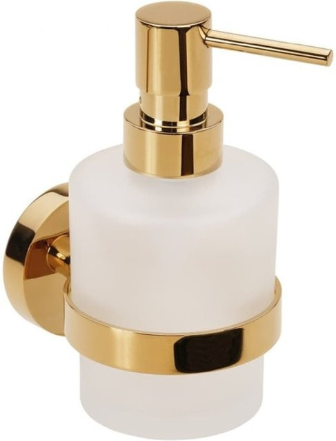 Brillantbad BILLO Seifenspender MINI Messing Gold poliert Milchglas Wandmontage B/T/H: 10,0 x 7,5 x 14,5 cm - Bild 1