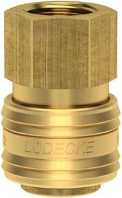 Lüdecke Schnellverschlusskupplung Serie ES aus Messing in Gold, NW 7,2mm, IG G1/4 - Bild 1