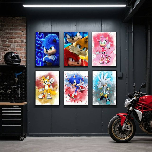 Kayou Sonic the Hedgehog 3 Poster Kunstdruck im Anime-Stil, Mehrfarbig - Bild 1