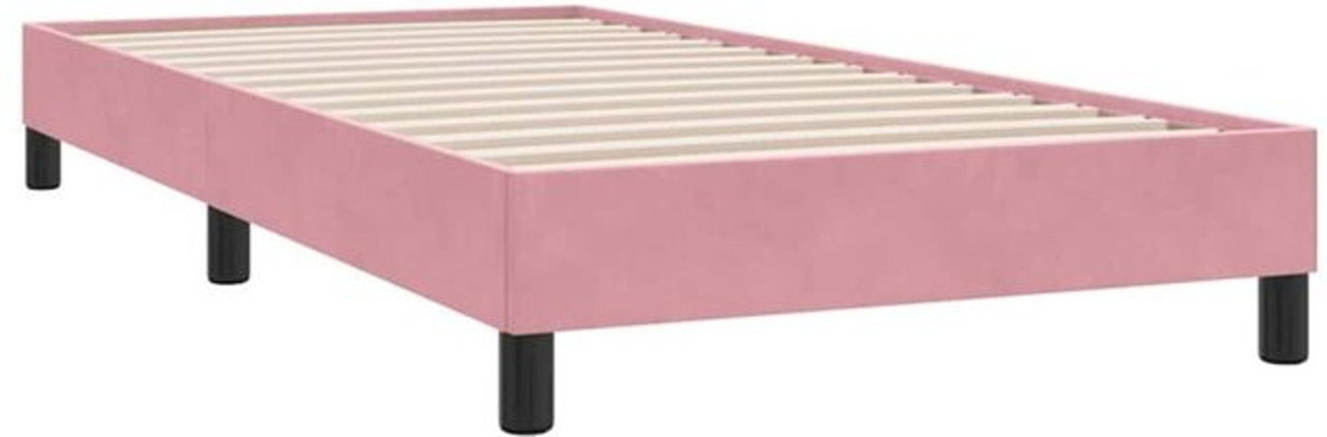 Vidaxl Polsterbett aus Samt und Holzwerkstoff in Rosa, B/T/H: 90 x 220 cm - Bild 1