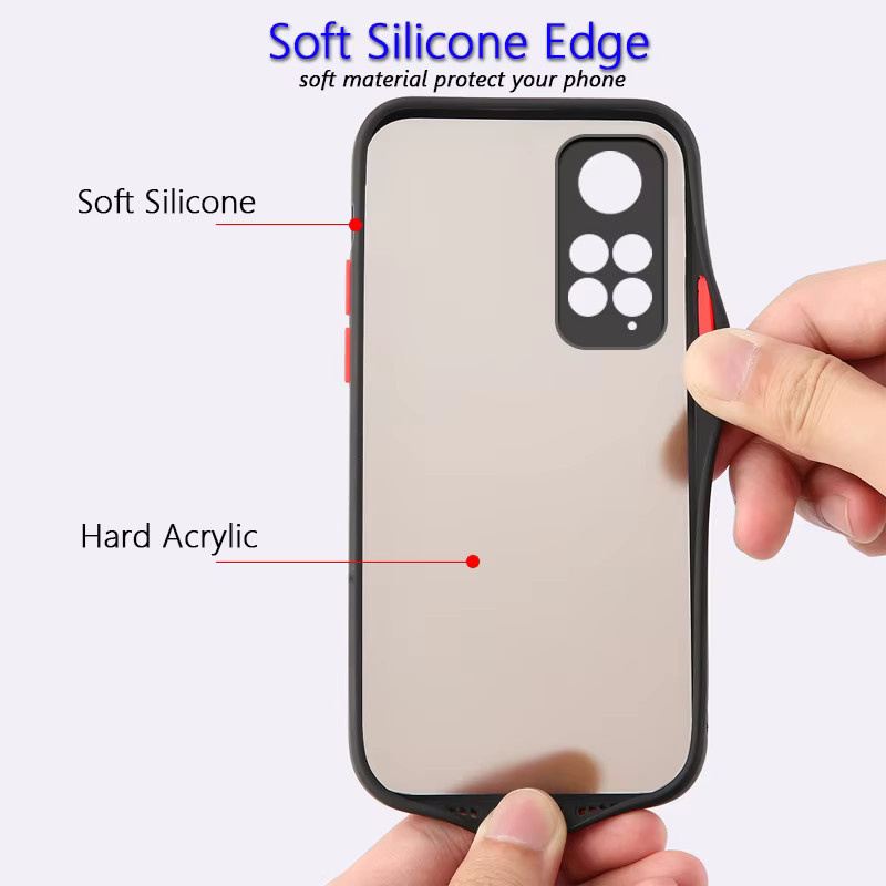 Stoßfeste Handyhülle für Xiaomi Redmi Note 11 Pro Note 10 10s 11 11s 12s 12 Pro Plus mit Soft-TPU-Rahmen und Hard-Back in Schwarz - Bild 2