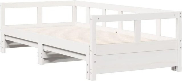 vidaXL Tagesbett aus Massivholz Kiefer in Weiß ohne Matratze B/T/H: 90 x 200 x 56 cm - Bild 1