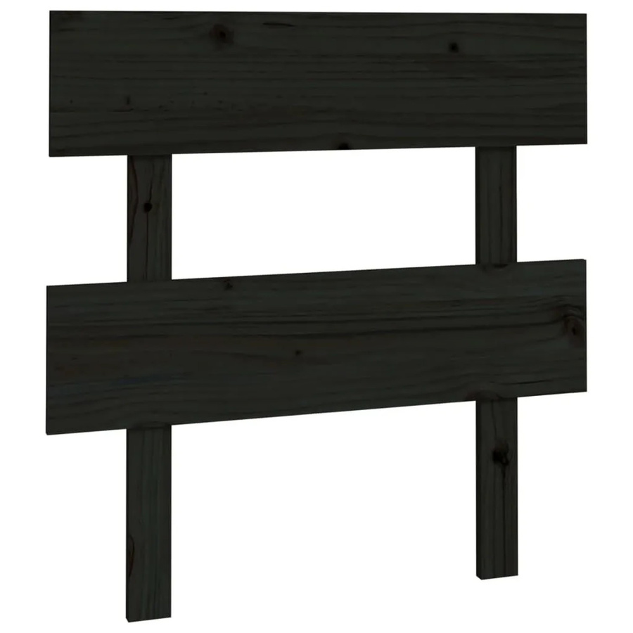 vidaXL Kopfteil aus Kiefernholz in Schwarz, rustikales Massivholz, B: 103,5 cm, T: 3 cm, H: 81 cm - Bild 2