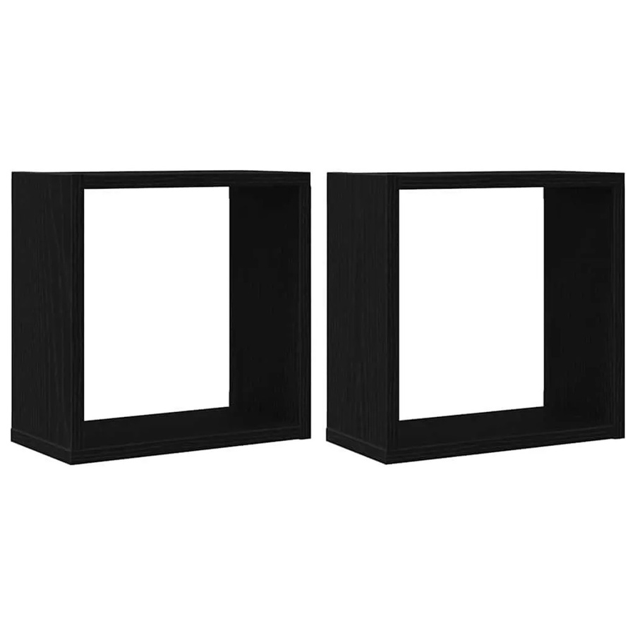 vidaXL Würfel-Wandregale 2er-Set in Schwarz Eichen-Optik, B/T/H: 30 x 15 x 30 cm - Bild 2