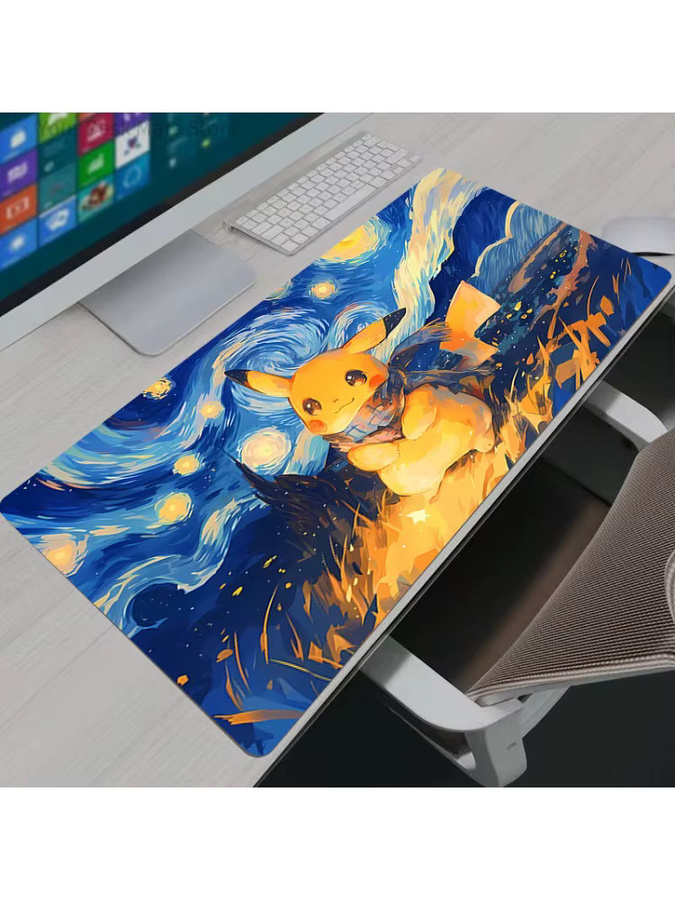 Potdemiel Pokemon Pikachu Mauspad XXL Schreibtischunterlage Multicolour B/T: 90 x 40 cm - Bild 2