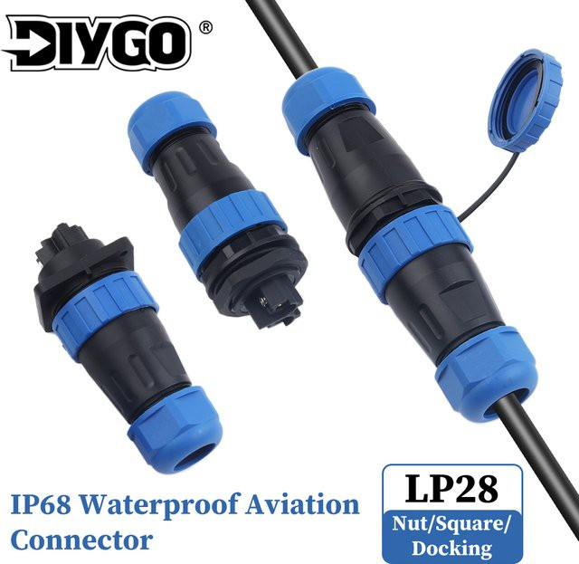 DIY GO LP/SP28 Luftfahrt-Stecker Buchse IP68 wasserdicht in Blau - Bild 1