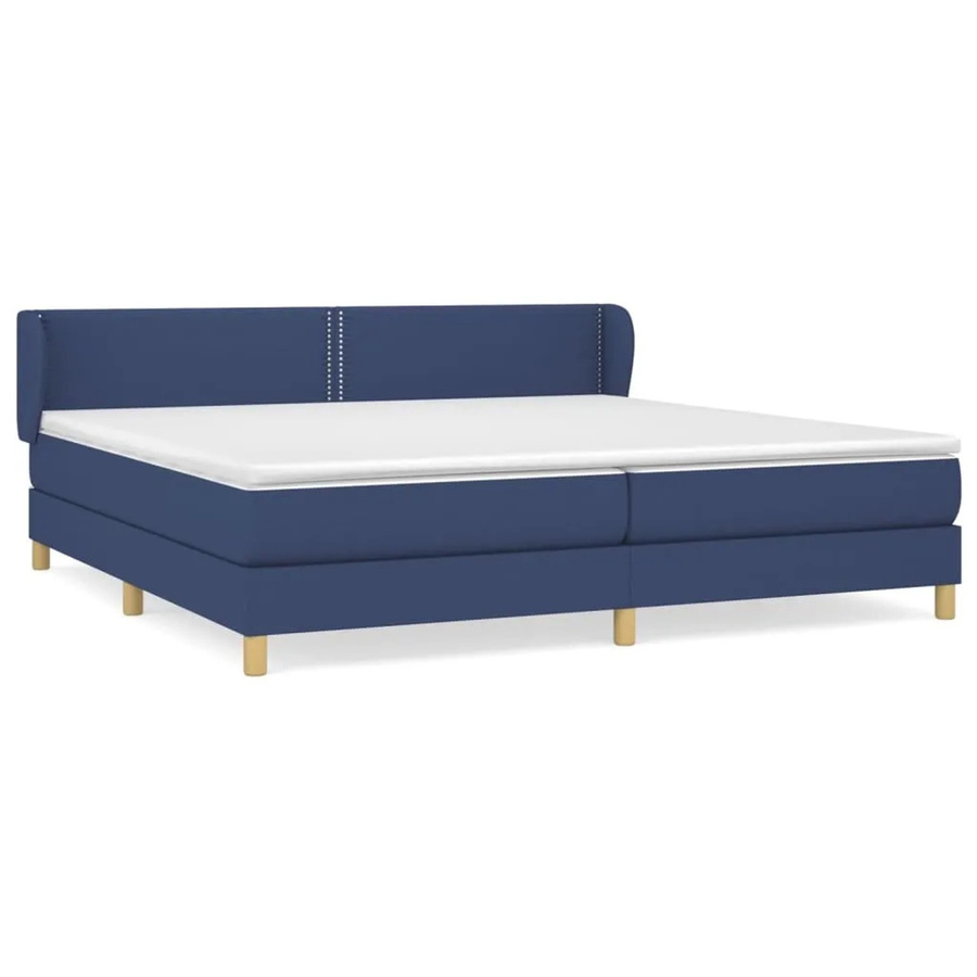 vidaXL Boxspringbett Hybrid mit Matratze und Kopfteil, Blau, B/T/H: 200 x 200 x 78 cm - Bild 2