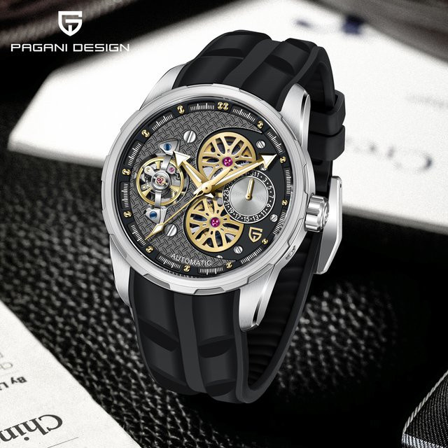 PAGANI DESIGN Armbanduhr, Automatik, Edelstahl, Kautschuk, Saphirglas, Herren - Bild 1