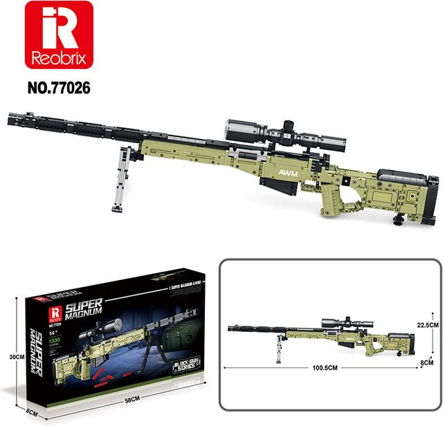 Reobrix Magnum AWM Scharfschützengewehr, Spielzeug Bausteine, 1336 Teile, ab 14 Jahre - Bild 1