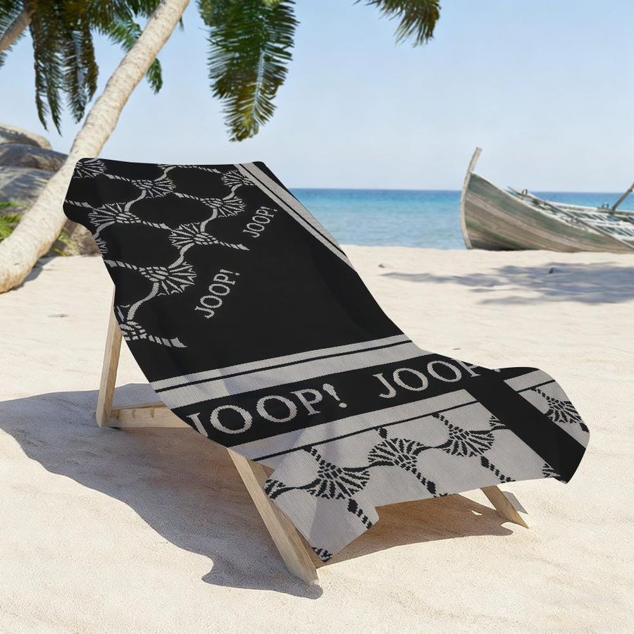 Joop Markenlogo Strandtuch Weiß, schnelltrocknend und sandfest, Breite: 60 cm, Höhe: 130 cm - Bild 1