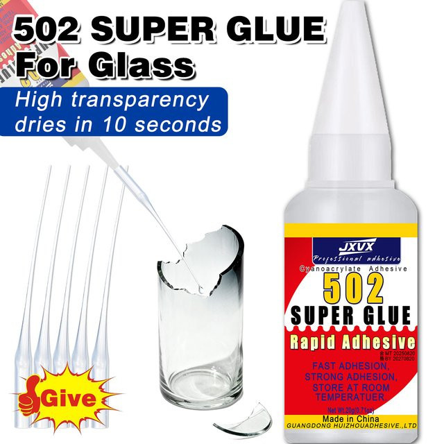 LOOLIFL 502 Super-Glaskleber Cyanacrylat-Klebstoff transparent für Leder, Gummi, Holz und Metall - Bild 1