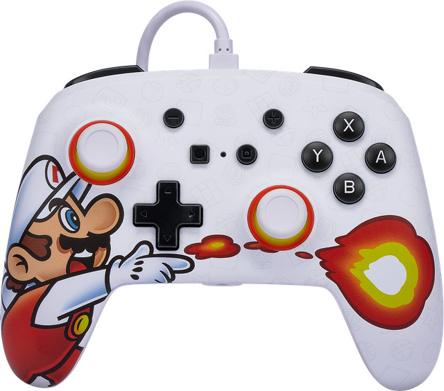 Nintendo Switch Controller Wired Fireball-Mario in Weiß mit NFC und 3,5 mm Klinkenanschluss - Bild 1