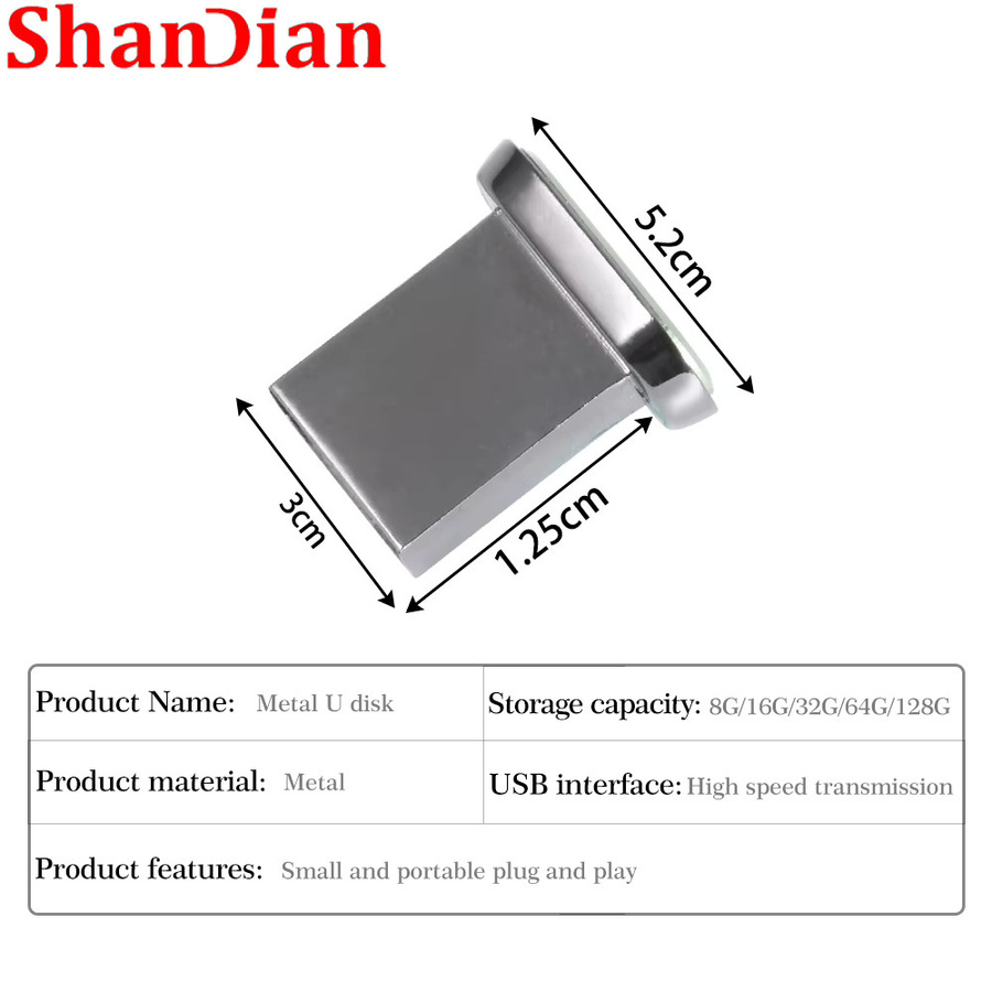 JASTER USB-Flash-Laufwerk Mini-Metall-Stick in Blau und Silber mit USB-A Anschluss - Bild 2