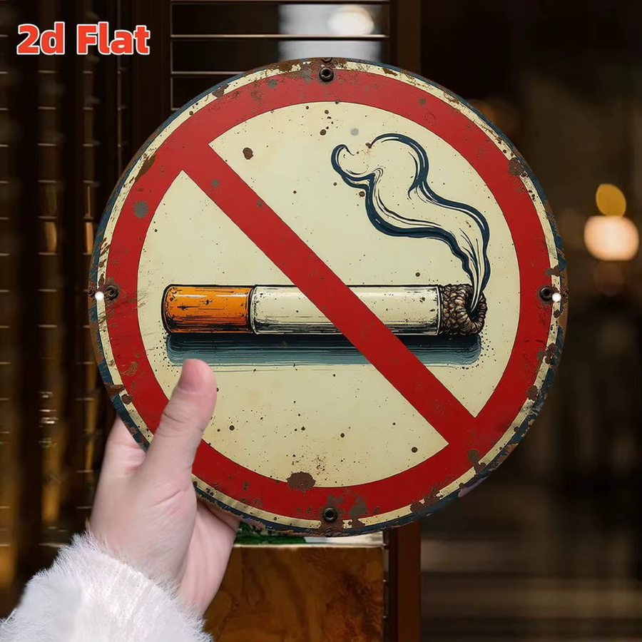 Vintage-Schild Rauchen verboten von CIFBUY aus Aluminium und Metall als dekorative Plakette für den Innen- und Außenbereich - Bild 3