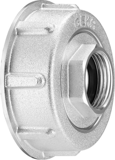GEKA plus IBC Adapter 2-teilig aus Metall in Silber mit S60x6 IG und G3/4 Anschluss - Bild 1