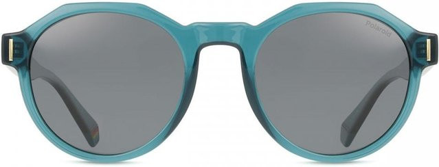 Polaroid Zi9 Sonnenbrille, Unisex, Vollrand, Rund, Kunststoff, Transparent Teal Blue/Grey - Bild 1
