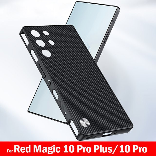 Nubia Red Magic 10 Pro Plus Schutzhülle aus PU-Leder mit Fasertextur in Schwarz - Bild 1