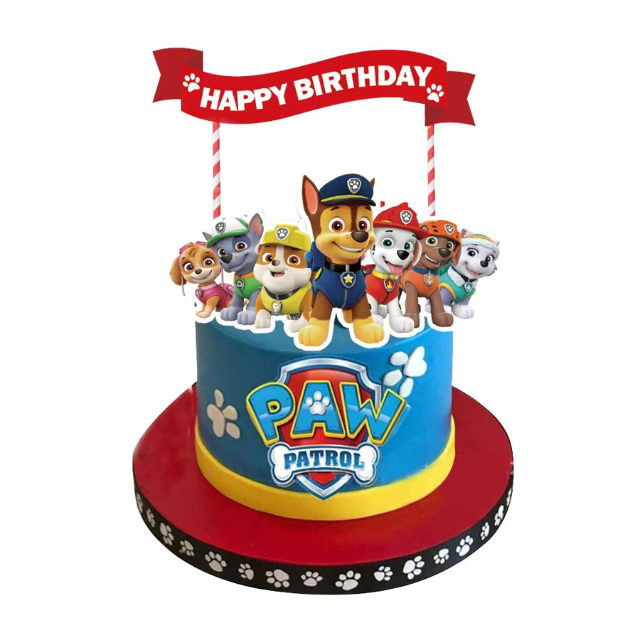 Paw Patrol Kuchendekoration Happy Birthday Topper in Multicolor - Bild 3
