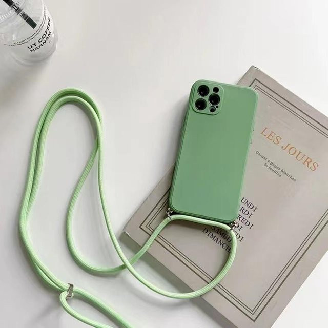 Silikonhülle mit Halsketten-Riemen und Crossbody-Lanyard für Google Pixel 7 8 9 10 Pro XL 7A 6A 9A 8A in Grün - Bild 1