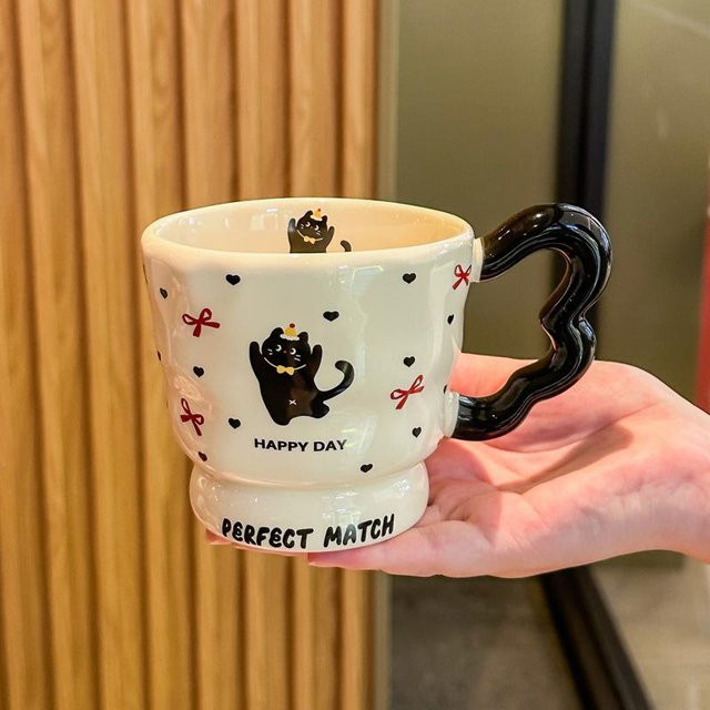 Keramiktasse mit niedlichem Welpen-Design von Yiran toy 1, Farbe: Weiß, Volumen: 500 ml - Bild 1