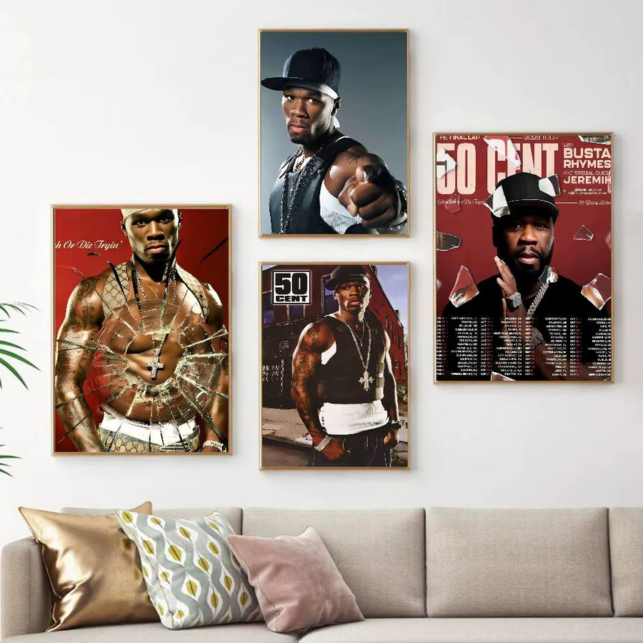 50 Cent Vintage Poster Rastar Wandkunst Retro Paper Poster für deine Wanddekoration in Mehrfarben - Bild 2