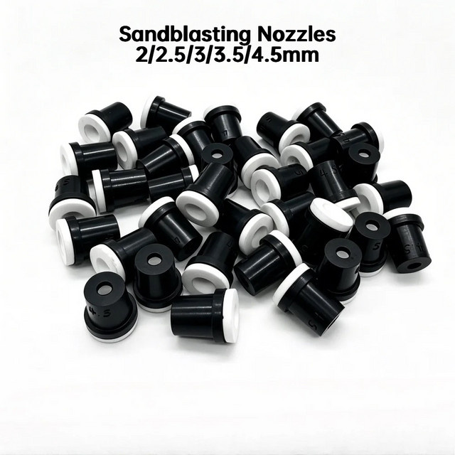 Sandstrahldüsen Set für 5-Gallonen-Sandstrahler in den Größen 2 mm, 2,5 mm, 3 mm, 3,5 mm und 4,5 mm in Schwarz - Bild 1