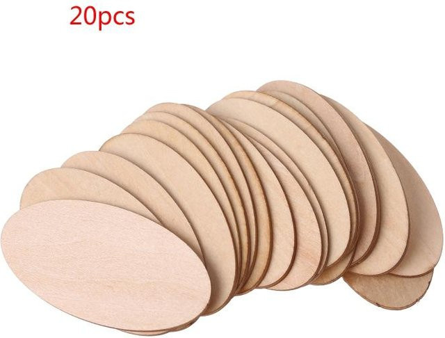 Ovale Holzscheiben aus Naturholz in Beige und Braun für DIY Scrapbooking und Kunsthandwerk-Projekte - Bild 1