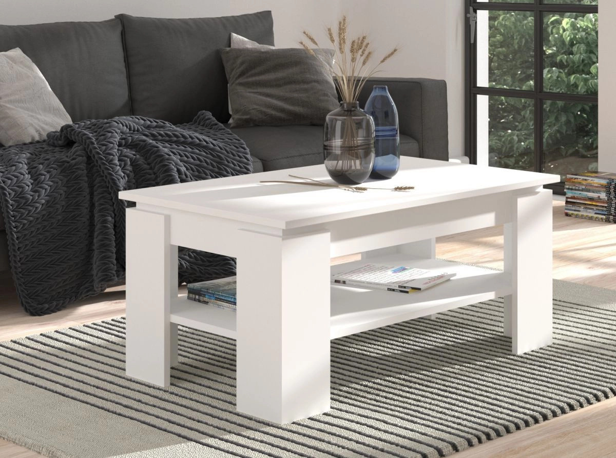 Couchtisch Selen in Weiß, modern und rechteckig, B/T: 100 x 60 cm - Bild 6