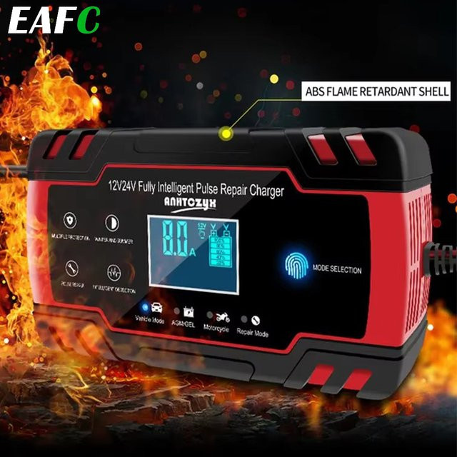 EAFC Autobatterieladegerät 12V/24V 8A mit Touchscreen und LCD-Display für Blei-Säure-Batterien inklusive Pulsreparatur und Schnellladefunktion - Bild 1