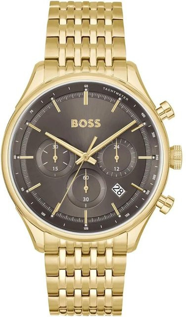 Hugo Boss Chronograph, Edelstahl, Gold, Quarz, 45 mm, Herren - Bild 1