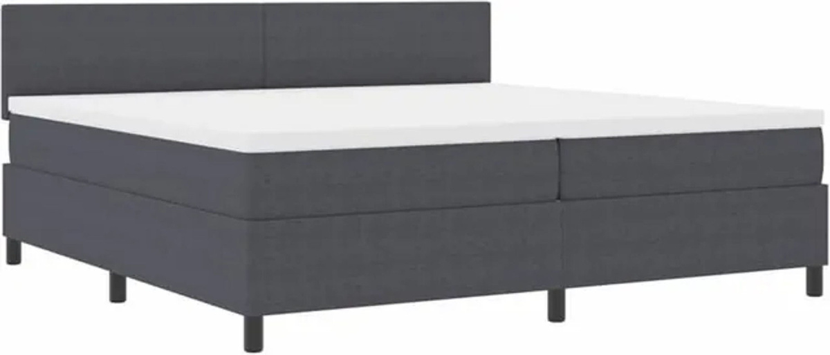 vidaXL Boxspringbett in Anthrazit und Weiß mit Stoffbezug, B/T/H: 203 x 200 x 88 cm - Bild 1