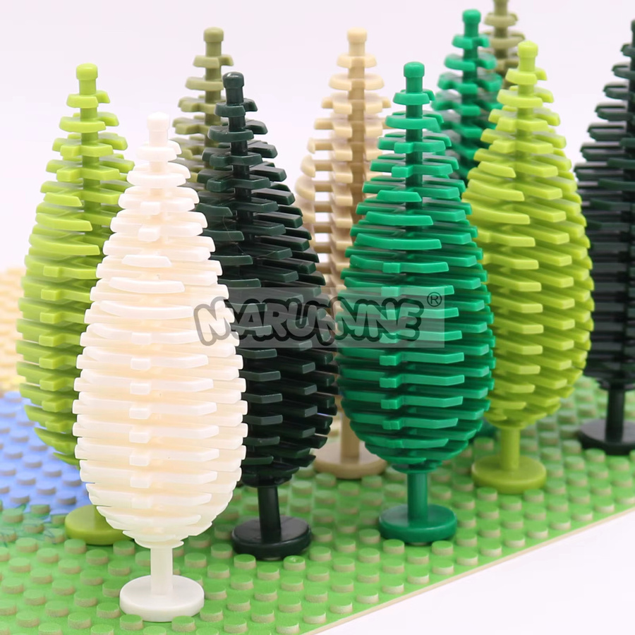 Marumine MOC Bausteine Set für Pflanzen und Bäume, 6er Pack Kiefer und Dschungel Zubehör in Grün und Mehrfarbig - Bild 2