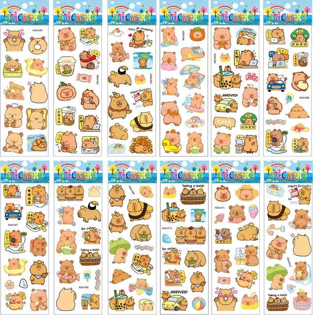 Charile Capybara Blase Aufkleber, 12-teiliges Set, multicolor - Bild 1