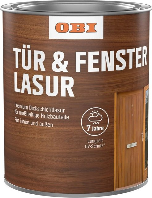OBI Tür- und Fensterlasur Transparent Wasserbasiert 2,5 l - Bild 1