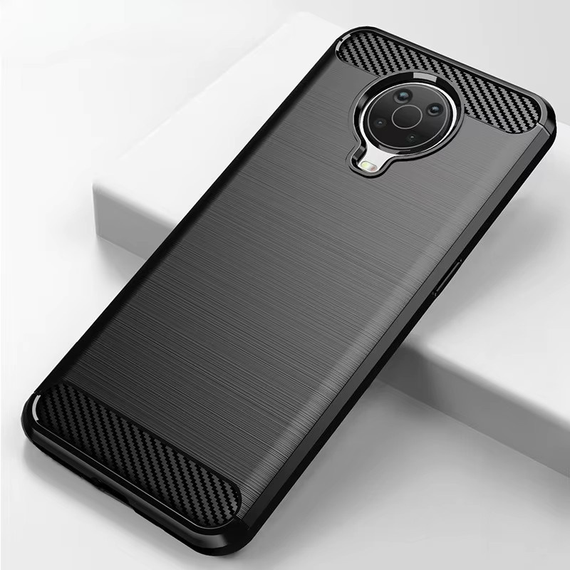 Stoßfeste Silikon Schutzhülle mit Carbon-Faser-Optik für Nokia G10 und Nokia G20 in Schwarz und Blau von panbon - Bild 4