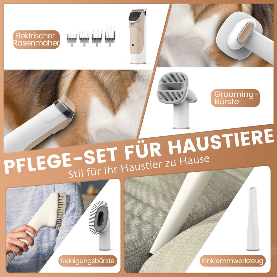 AIRROBO PG50 5-in-1 Hundeschermaschine mit Staubsauger, Weiß, 11000 Pa Superabsaugung für Tierhaare, 2,5 l Staubbehälter - Bild 3