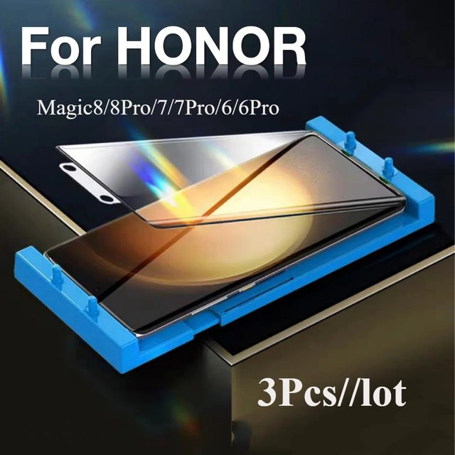 3-teiliges Honor Keramik-Displayschutzfolien-Set für Magic 8/8 Pro, 7/7 Pro und 6/6 Pro in Transparent - Bild 1