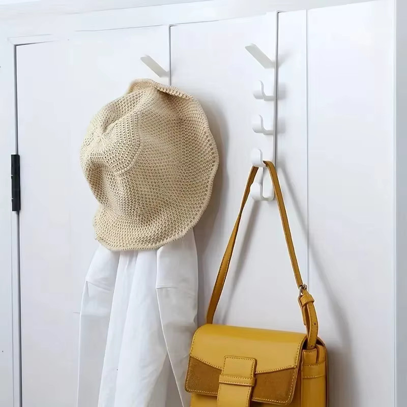 XIUGOUDUOLA Türhänger aus Kunststoff als Aufbewahrungshaken für Taschen und Kleidung in Braun oder Weiß - Bild 2