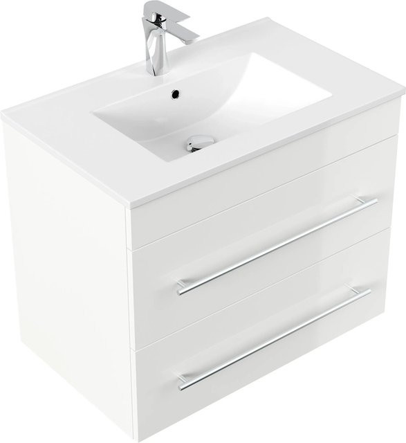 Posseik Badmöbel Artemis 750 Weiß Hochglanz B/T/H: 75,5 x 45,0 x 60,0 cm - Bild 1