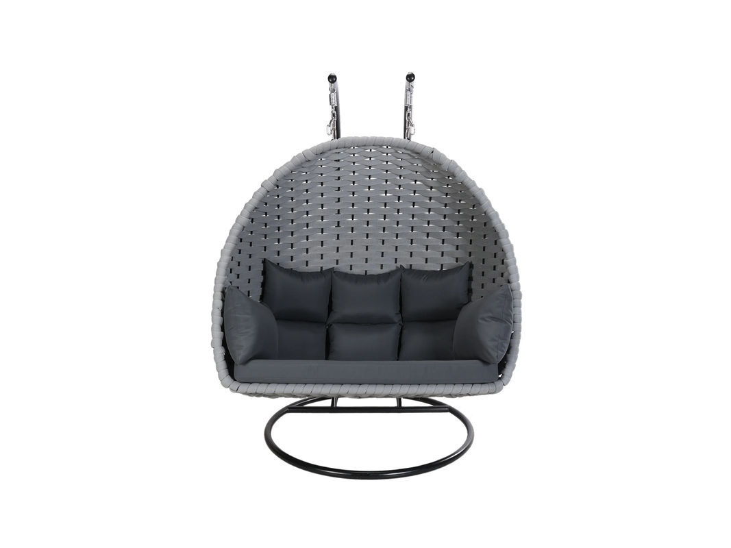 Home Deluxe Hängesessel CADEIRA Egg-Design mit Standmontage und Kissen in Grau und Schwarz - Bild 3