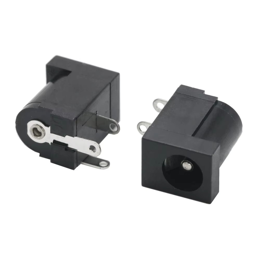 10er Set HPJF DC-005 DC Power Jack Buchsen in Schwarz, 5,5 x 2,1 mm, rechtwinklig für PCB-Montage - Bild 2