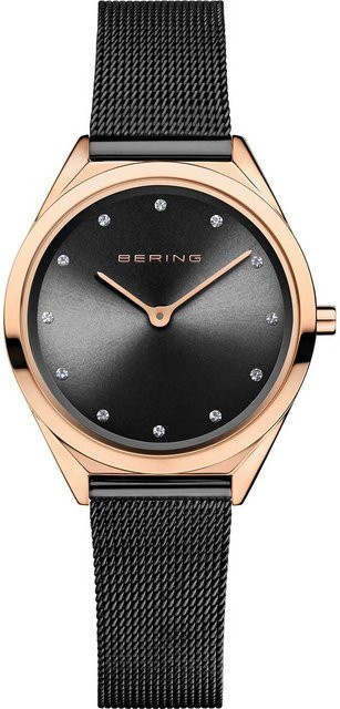 Bering Damenuhr, Quarz, Edelstahl, Schwarz, 31 mm, 3 ATM - Bild 1