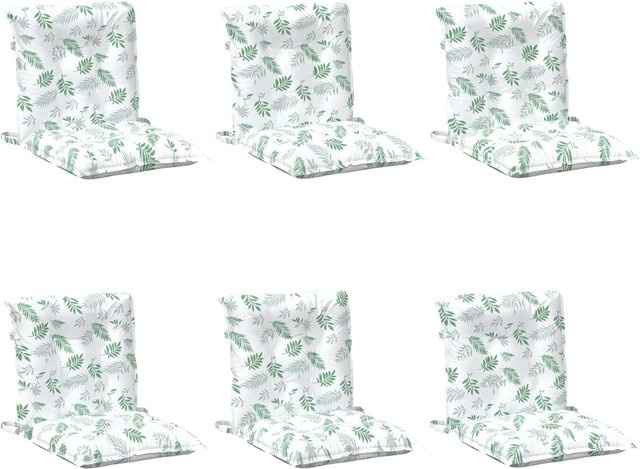 6er Set vidaXL Stuhlkissen aus Oxford-Stoff in Weiß, B/T/H: 100 x 50 x 7 cm - Bild 1